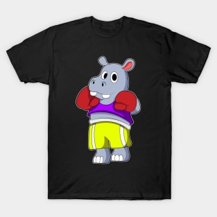 Hippo as Boxer with Boxing gloves T-Shirt